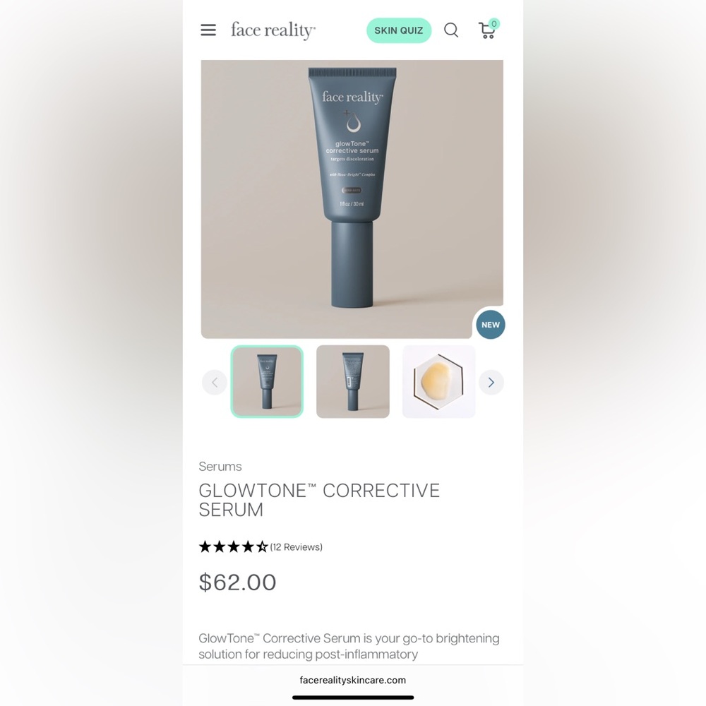 Face Reality GlowTone Corrective Serum (NWOT)